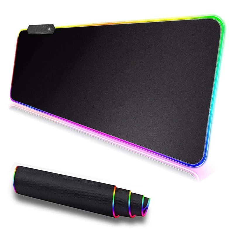 RGB Large Gaming Mouse Pad Non-Slip Rubber Base Mouse Mat Oversize Glowing Led Extended Mousepad Keyboard Pad Desk Mat