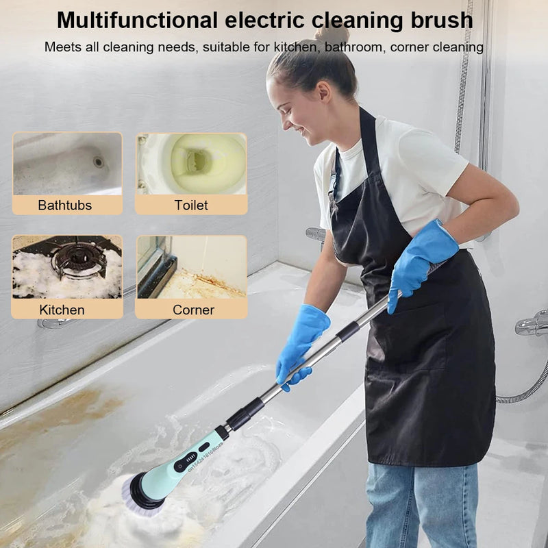 Electric Cleaning Brush Wireless 9 in 1 Multifunctional Bathroom Cleaner Brush For Home Kitchen Window Electronic Cleaning Brush