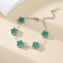 Adjustable Stainless Steel Bracelet Double Sided Bracelets Five Leaf Petals Flower Gold Plated Clover Women Fashion Jewelry
