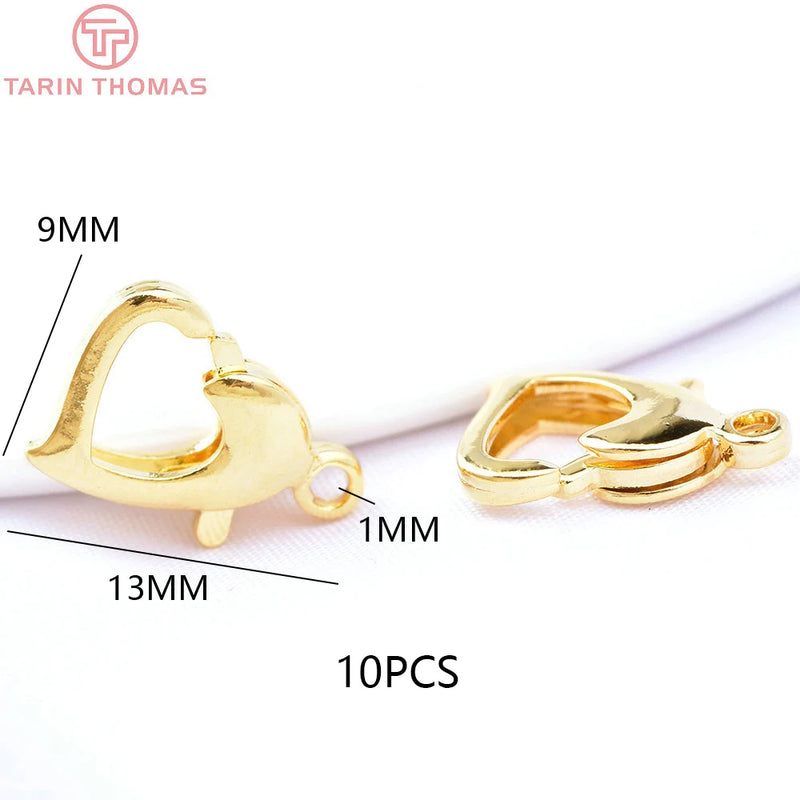 (3310) 15.6x9.6MM Hole 2MM 24K Gold Color Brass Lobster Clasps for Charms Pendants High Quality DIY Jewelry Making Findings