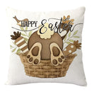 2025 Easter Rabbit Table Runner Linen Bunny Dining Table Cloth Placemat Spring Holiday Happy Easter Decoration For Home Kitchen