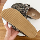 2024 Spring New Classic Women's Closed Toe Cork Sandals Slippers Ladies Leopard Cork Slippers Camo Mule Clogs Shoes Flats