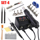 8898 Heat Gun, Electric Soldering Iron with Dual Digital Display, 2-in-1 Soldering Station, Soldering Maintenance Tool, EU Plug-