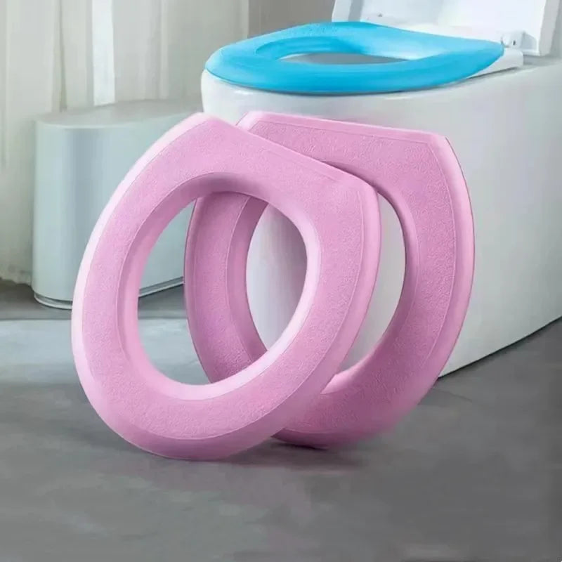 Waterpoof Soft Toilet Seat Cover Bathroom Washable Closestool Mat Pad Cushion O-shape Toilet seat Bidet Toilet Cover Accessories