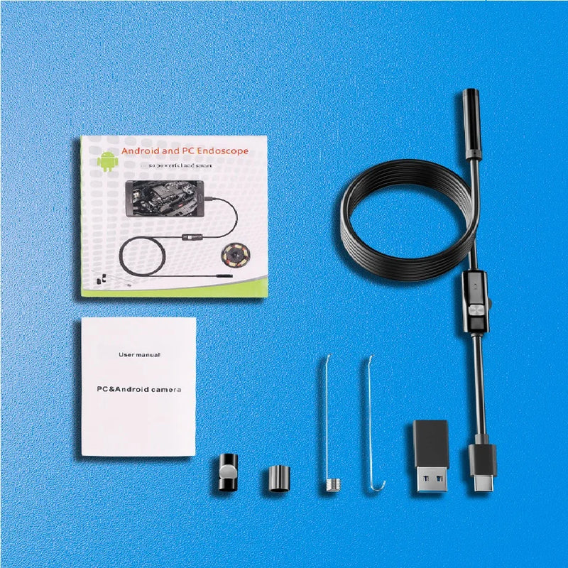 USB Endoscope Inspection Camera with Light,Endoscope with Semi-Rigid Snake Camera,Waterproof USB Inspection Camera for Type-c