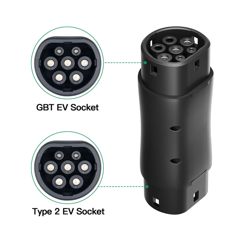 Chiefleed GBT To Type 2 IEC-62169 32A 7.2/22kw EV Charging Adaptor For EU Eletric Vehicle Conventor Hybrid Cars