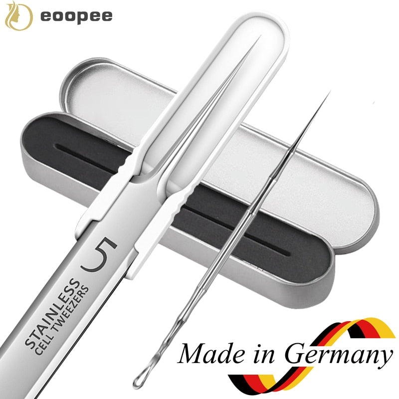 German Ultra-fine No. 5 Blackhead Remover Tweezer Beauty Salon Face Skin Care Tool Pimple Ingrown Hair Clip Black Dots Remov Acn