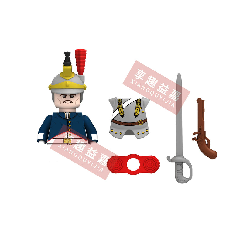 Medieval Napoleonic War French Dragoon British Soldiers Pirates Figures Army Scottish Fuisiler Building Blocks Weapons Brick Toy