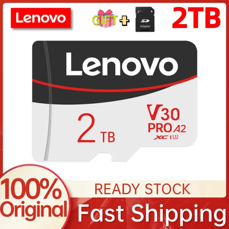 Lenovo 2TB 1TB Class 10 Memory Card 256GB 512GB Micro TF SD Card 128GB TF Flash Memory Card Mini SD Card For Phone Camera Drone