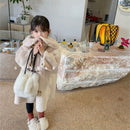 Girls Coat Jacket Cotton Outwear Overcoat 2022	Fuzzy Warm Thicken Velvet Winter Christmas Gifts Children's Clothing