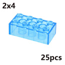 MOC Transparent Thick Building Blocks 1x1 1x2 2x2 2x4 Dots Clear Brick Figures Educational Creative Toy for Kid Compatible Brand