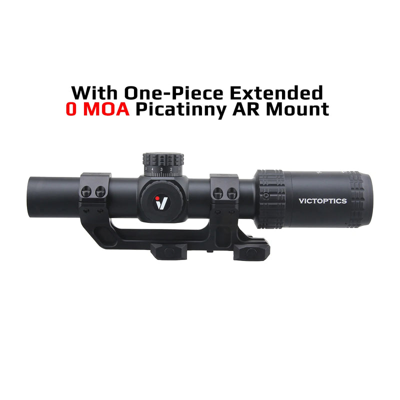 VictOptics S6 1-6x24i Riflescope | Fiber Reticle WithUltra Bright Dot | 6X Zoom & True 1x | 6Level Red Illum | Long Eye Relief