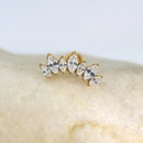 G23 Titanium  Internal Thread Helix Conch Cartilage Tragus Lip Stud Body Jewelry Piercing 7 CZ Labret Studs Horse's Eye Crown Zi