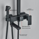 Black/Chrome ABS Shower Faucet Bathroom Shower Mixer Crane Rotatable 15CM Long Spout Rain Shower Set Shower Spray Shower