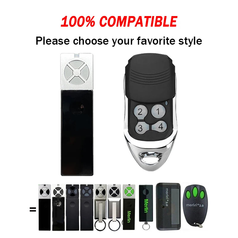 For TX2REV TX4REV TX4UNI TX4RUNI TX4UNIS TX2EV TX4EV TX2EVS TX4EVS Remote Control Garage Door Opener 433MHz MERLIN E950M E940M