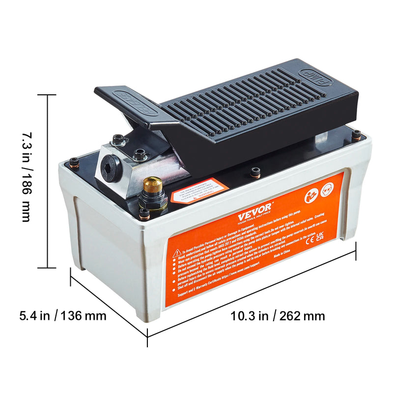 SucceBuy Air Hydraulic Pump 10,000 PSI 1/2 Gal Reservoir Foot Actuated Air Treadle for Auto Body Frame Machines and Pulling Post