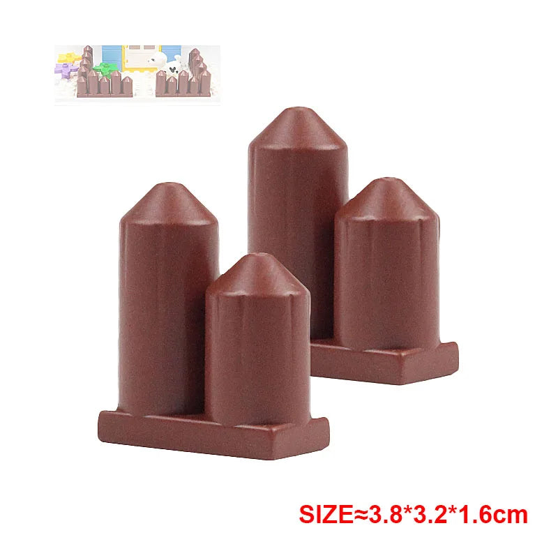 Large Building Block Assembly Accessories DIY Roof Wall Guardrail House City Farm Playground Series Set Gift Toys for Children