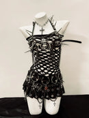 Rivets Tank Tops sexy top y2k clothes y2k crop top gothic clothes Gothic Tank Tops Punk  Tops y2k fashion Skull top vintage Tops