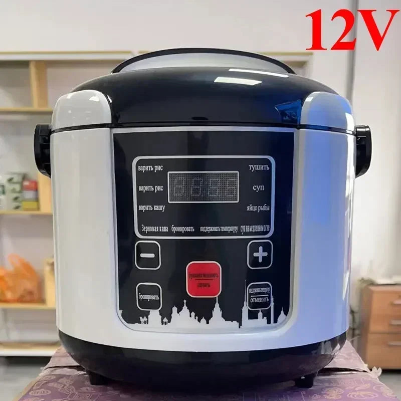 12V 24V Mini Rice Cooker Car Truck Soup Porridge Cooking Machine Food Steamer Heating Lunch Box Meal Heater Warmer 2L