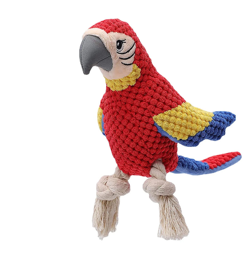 Indestructible Plush Parrot Dog Toy, Squeaky Stuffing Toy, Pet Supplies for Small and Big Dogs