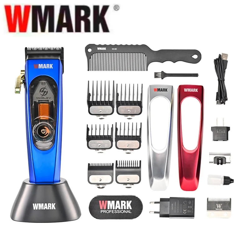 WMARK's new NG-9004 Men's hair clipper 10000 RPM magnetic caliper 3-color replaceable with charging base