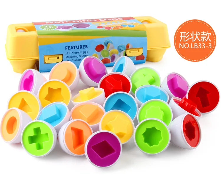 Montessori Educational Toys Smart Egg Shape Matching Easter Eggs Sorting Stacking Toy Games For Baby Kids Development 2 3 4 Year