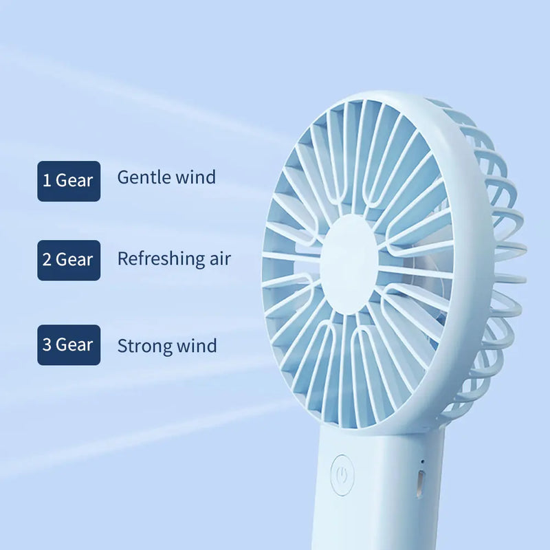 Simple Portable Mini Fan Handheld USB Rechargeable Electric Fan Desktop Air Cooling Fan Outdoor Travel Home Hand Fans