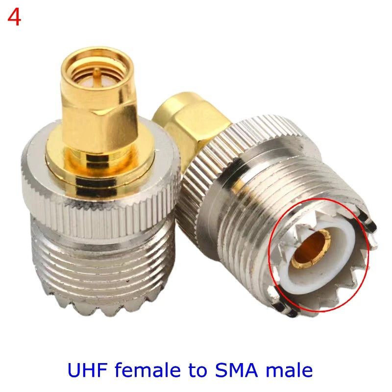 1Pcs UHF SO239 PL259 Connector SL16 UHF SO-239 PL-259 To SMA BNC Flange UHF Male Female Connector Adapter Test Kit Copper Brass