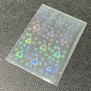 100pcs Board Game Card Sleeves Sweet Heart Foil Transparent Laser Clear YGO PKM Photo Kpop Protector Trading Cards Shield Cover