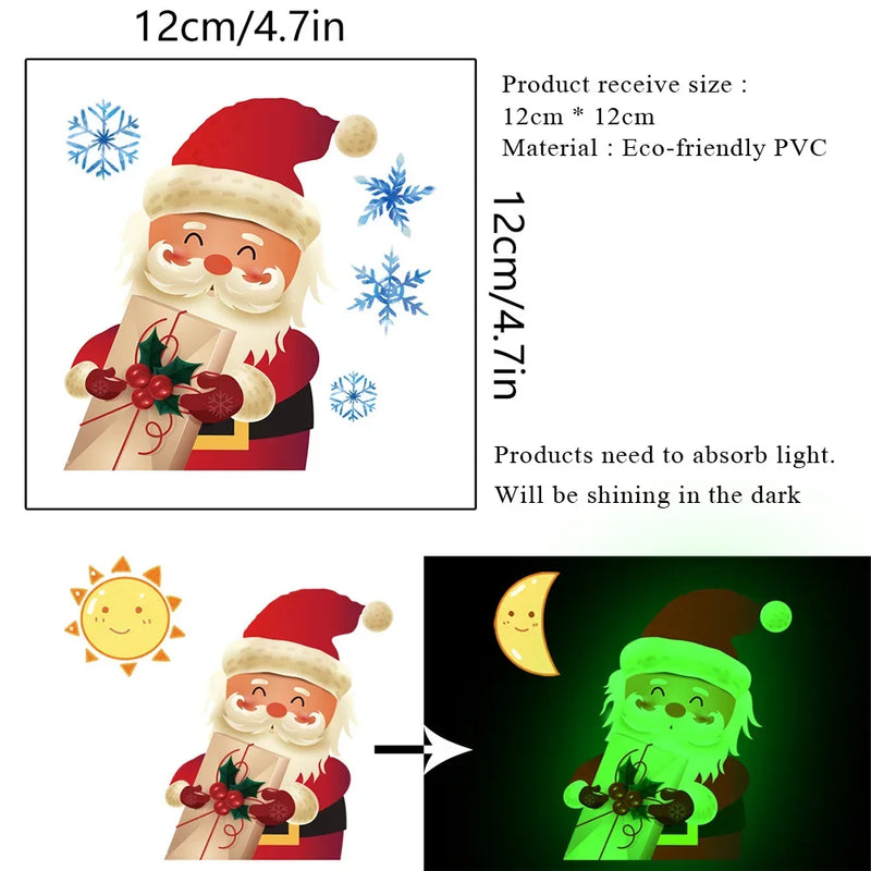 Luminous Santa Claus Switch Sticker Christmas Home Decoration Bedroom Living Room Decor Wallpaper Glow In The Dark Wall Decals