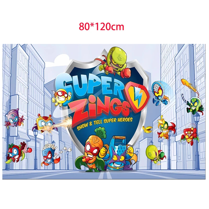 Superzings Birthday Party Supplies Balloon Banner Backdrop Tableware Cake Topper Party Decoration Baby Shower