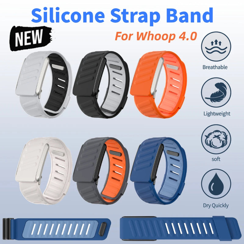 SportFlex Wrist Band Waterproof Sweatproof Silicone Strap Replacement Fitness Tracking Strap Band for Whoop 4.0Heart Rate Sensor