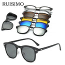 6 In 1 Changed Lens 5 Lenes Magnet Sunglasses Mirrored Sunglasses Glasses Men Polarized Custom Prescription