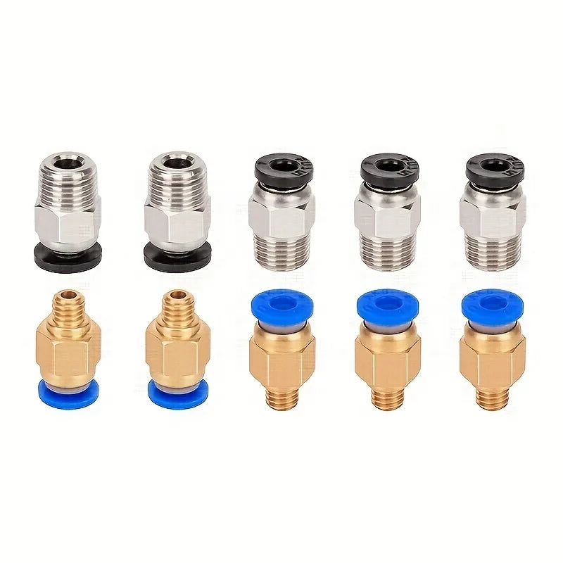 New PC4-M6 Pneumatic Fitting and 5 Pcs PC4-M10 Pneumatic Fitting for Creality Ender 3/Pro Ender 5 CR-10/10S 3D Printer