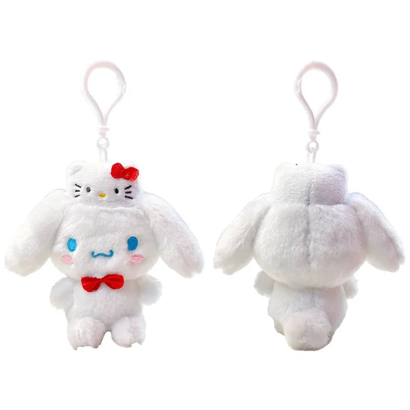 Sanrio Hello Kitty Cinnamoroll Plush Keychain Anime Hangyodon Kuromi 50Th Anniversary Series Stuffed Toys My Melody Doll Keyring