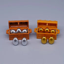 MOC Building Blocks Figures Accessories Cash Dollar Coin Bag Model Gold Silver Bar Colored Diamond Treasure Box Series Coffer