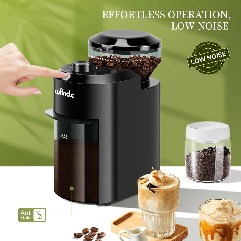 Electric Coffee Grinder Adjustable Burr Mill Coffee Bean Grinding with 28 Grind Settings for French Press Drip Espresso Coffee