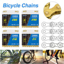 8/9/10/11 Speed Bicycle Chain Fully Electroplated Gold Rust Corrosion Resistant Wear-resistant Durable Suitable for Most Bikes