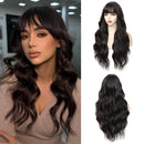 Body Wave Human Hair 30 Inche Wigs With Bangs 3x1 Full Machine Made Human Hair Wigs For Women Natural Color 200% Density