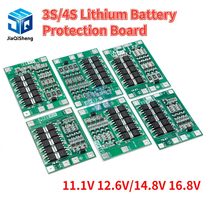 3S/4S 40A 60A Li-ion Lithium Battery Charger Protection Board 18650 BMS For Drill Motor 11.1V 12.6V/14.8V 16.8V Enhance/Balance