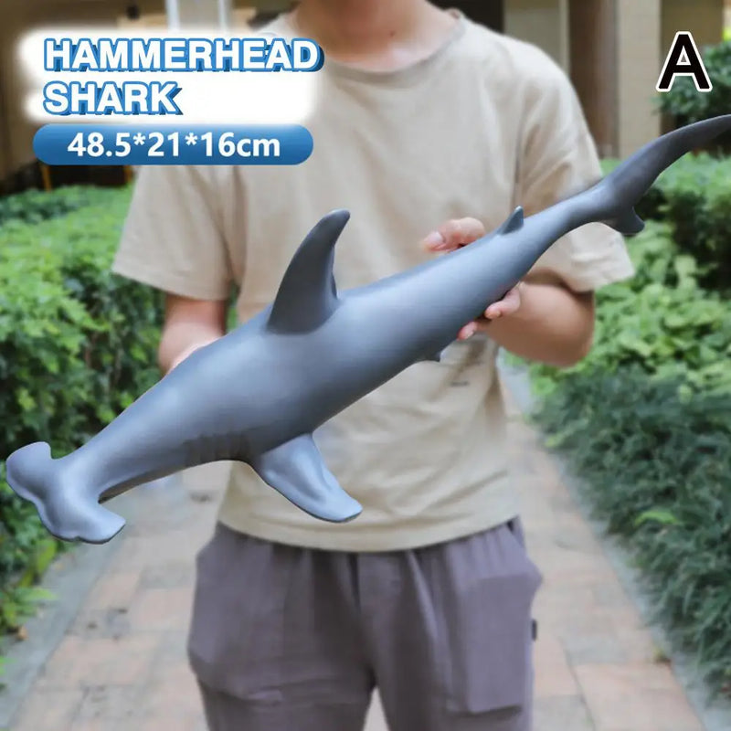 Simulated Ocean Big Animal Toys Realistic Action Figure Model Sea Life Great White Shark 40-48cm Soft Rubber Sea Educational Toy