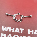 JHJT 14G Heart Industrial Piercing Surgical Steel Industrial Barbell Handcuffs Cat Star Cartilage Earring Body Jewelry