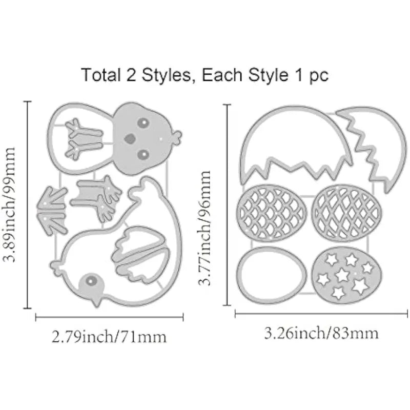 Easter Chick Cutting Dies Easter Egg Carbon Steel Die Cuts for DIY Crafting Embossing Stencil Template for Easter Card Making