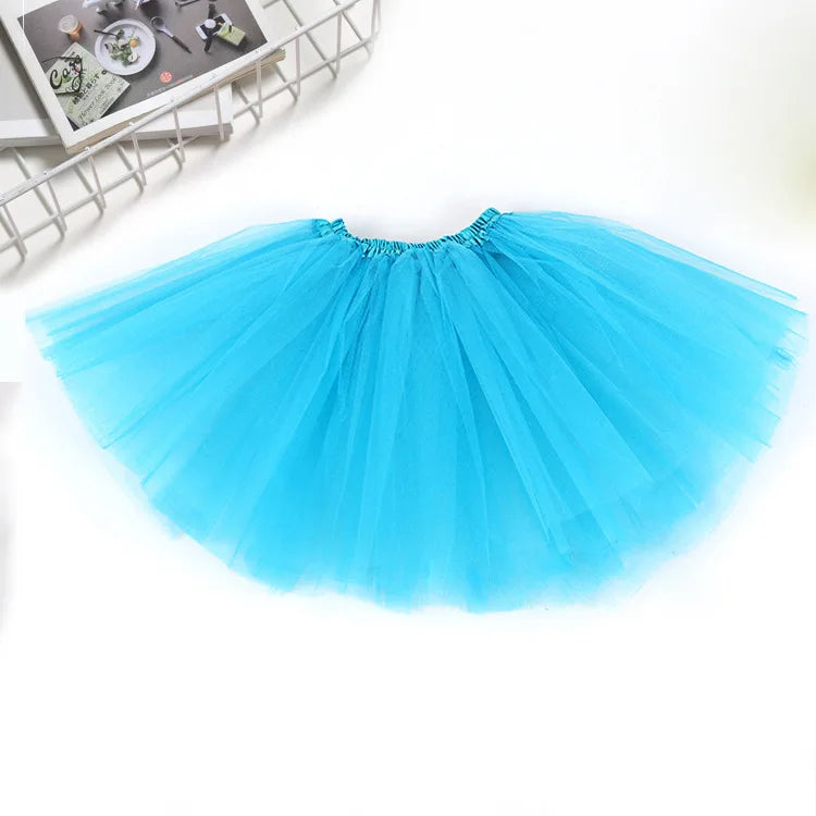 Tutu Princess Dress Mesh 2-8 Year Old Children's Halfbody Halloween Ballet Dance Performance Short Skirt Christmas Dress Girl