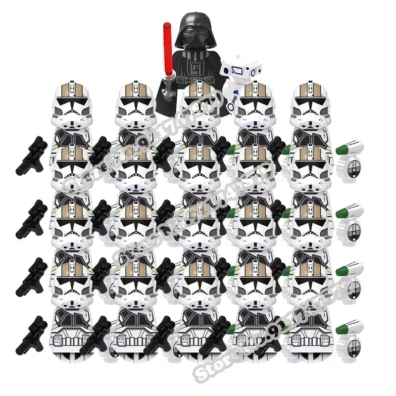Hot Toys Star Wars 21pcs Republic Commando 501st Building Blocks TV6109 TV6106 Trooper Force 99 Hunter Crosshair Wrecker Brick