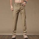 97% Cotton 2024 Autumn Men's Clothing Business Trousers Men Straight Casual Pants Men's Pants Cotton Black Gray Khaki Brand