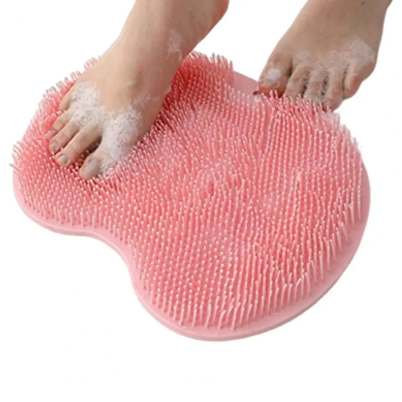 Silicone Exfoliating Shower Foot Wash Massager Scraper Non-Slip Suction Cup Bath Mat Back Massage Brush Body Cleaning Bath Tool