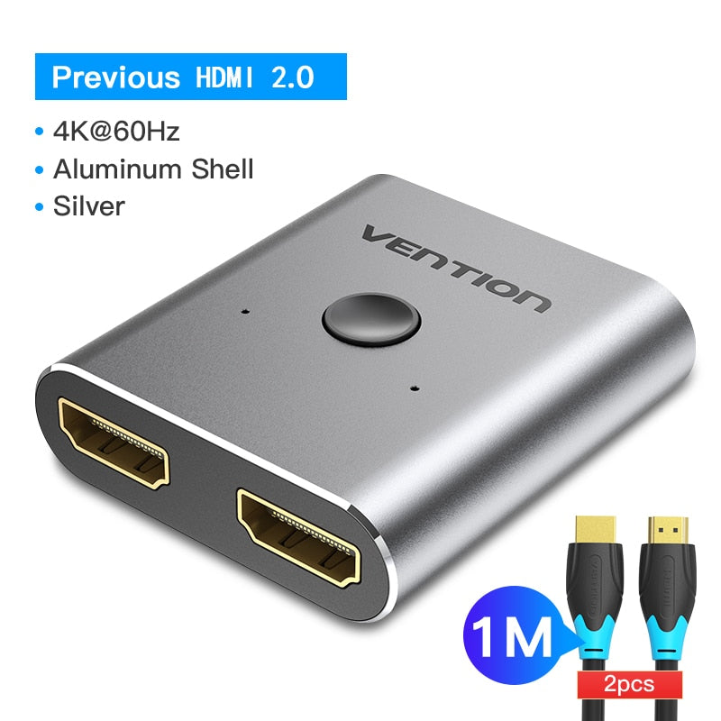 Vention HDMI Switcher 8K Bi-Direction 2.1 HDMI Switch 1x2/2x1 Adapter 2 in 1 Out Converter for PS4/5 Xiaomi TV Box HDMI Splitter