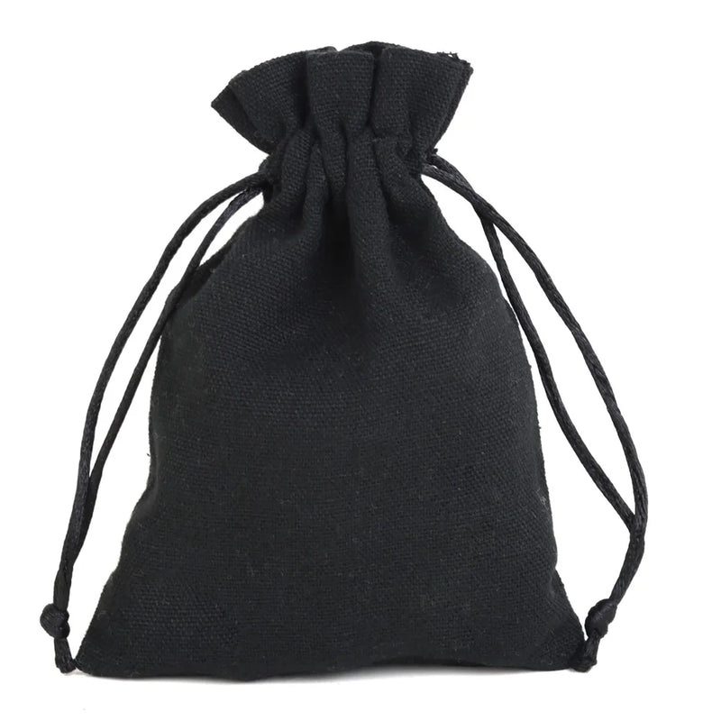 10pcs Black White Natural Cotton Storage Bags 8x10 10x14 12x15 13x18cm Wedding Christmas Gift Fabric Package Drawstring Pouches