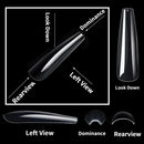 240pc/box False Nails Super Long Ballerina Nails Press On Nail Full Cover Matte Gel Tips Nail Art XXL American Capsule Fake Tips